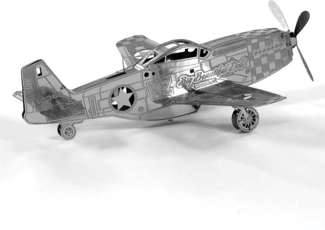 Metal Earth Mustang P-51 3D Modelbouwpakket - Metaal - afbeelding 4 van 6