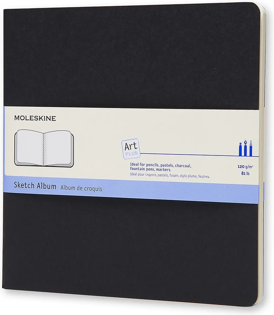 Moleskine Art Schetsalbum Softcover Vierkant - Zwart - afbeelding 2 van 6