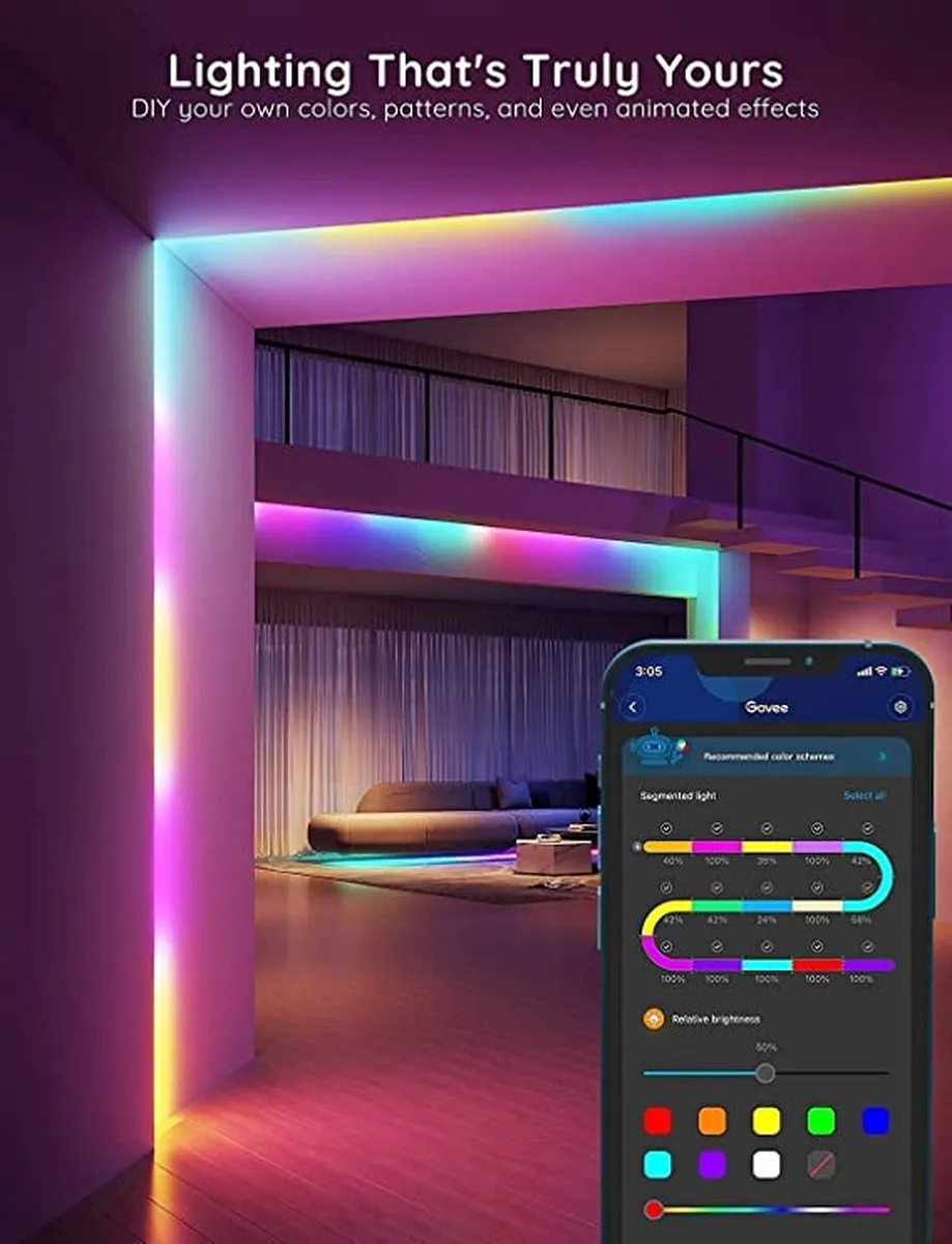 Govee RGBIC Basic LED Strip 10m - Wit - afbeelding 6 van 6