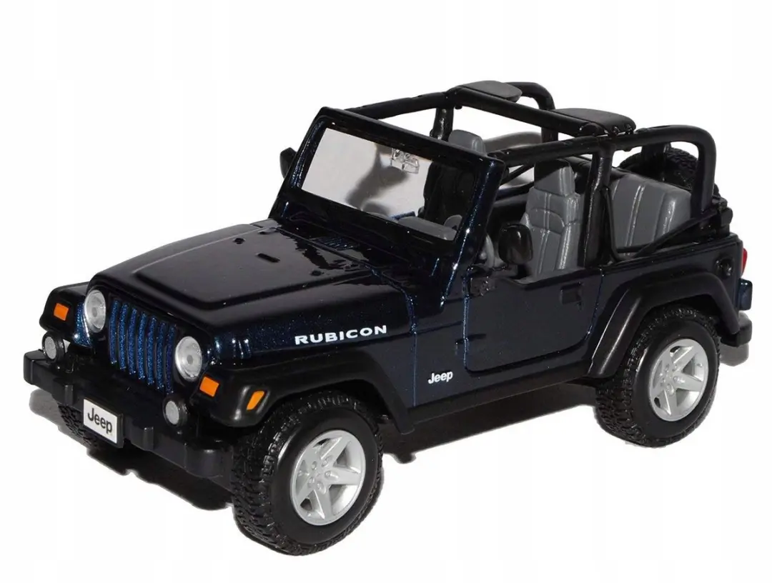 Maisto Jeep Wrangler Rubicon Modelauto 1/27 - Blauw Metaal - afbeelding 4 van 6