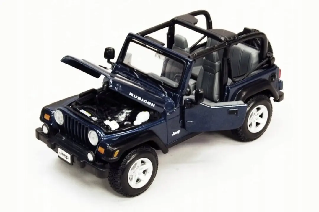 Maisto Jeep Wrangler Rubicon Modelauto 1/27 - Blauw Metaal - afbeelding 5 van 6