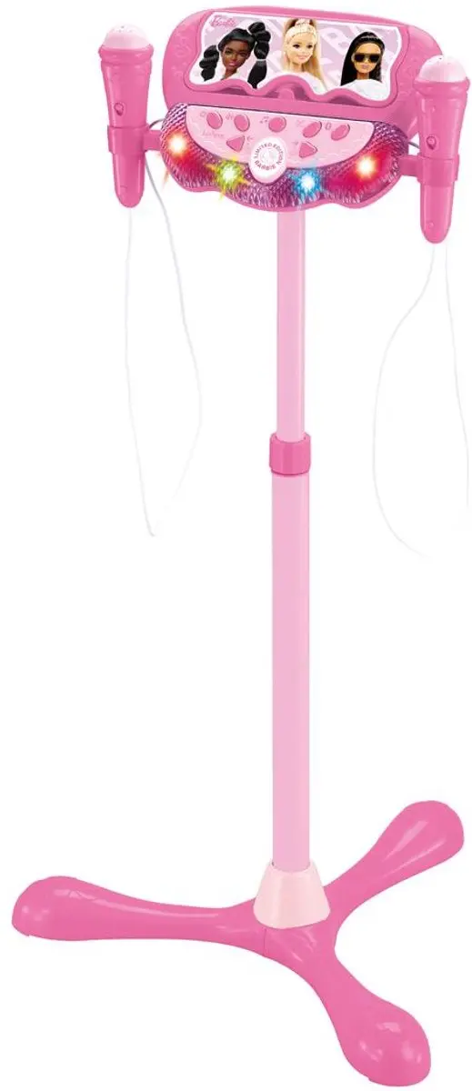 Barbie Verstelbare Standaard met 2 Microfoons met Stemeffecten, Verlichting, Lui