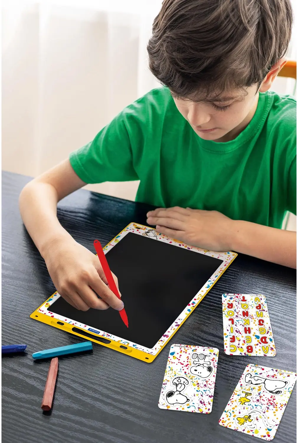Snoopy 11’’ meerkleurige leer- en teken-E-ink-tablet met sjablonen