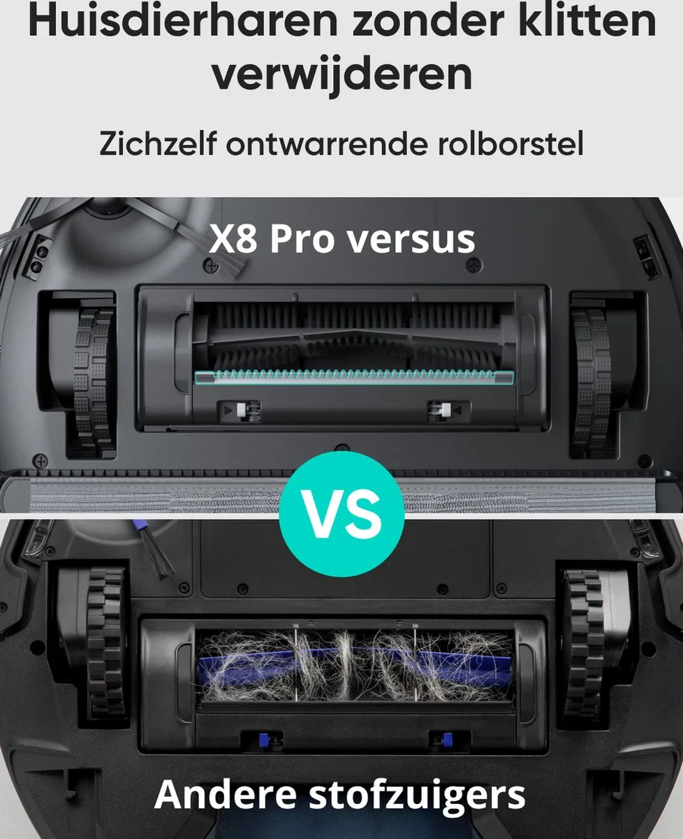 Eufy Clean X8 Pro Robotstofzuiger - 8000 Pa Zuigkracht - Zwart