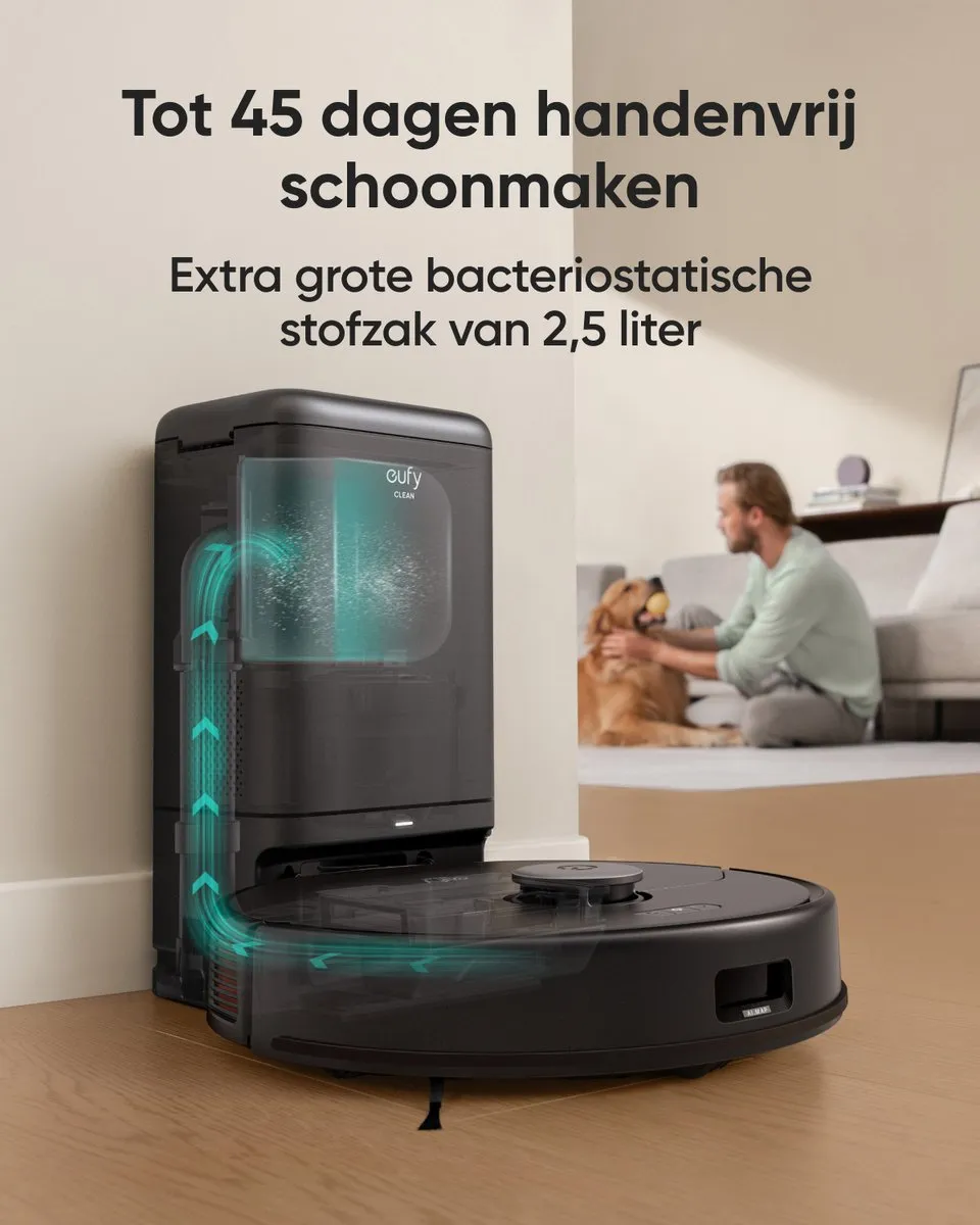 Eufy Clean X8 Pro Robotstofzuiger - 8000 Pa Zuigkracht - Zwart