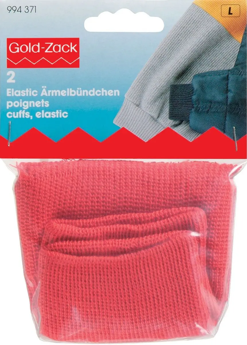 Elastische boordjes voor mouwen rood 2 st.