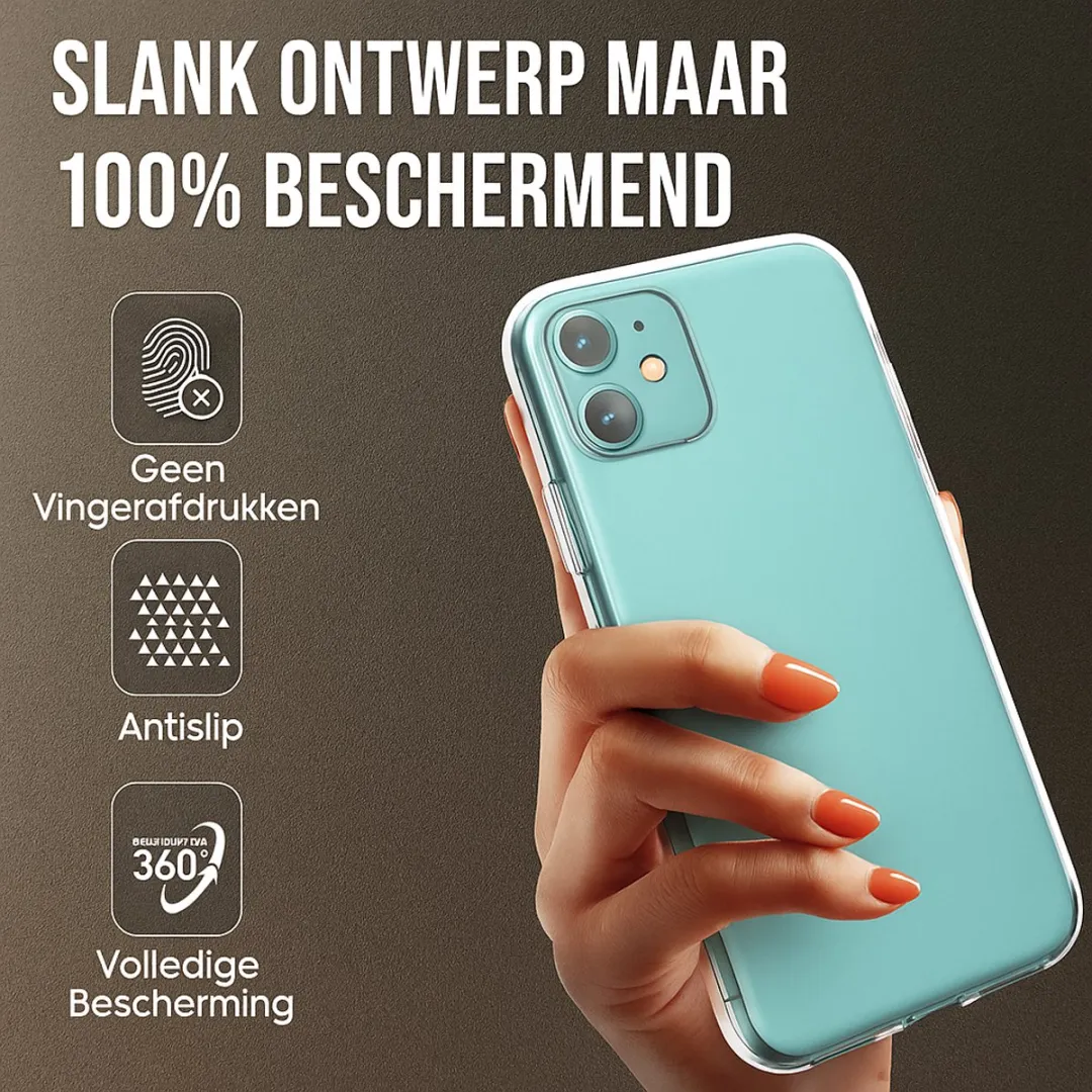 Nuvex iPhone 11 Telefoonhoesje Transparant - Beschermglas - afbeelding 6 van 6