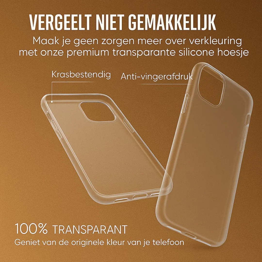 Nuvex iPhone 11 Telefoonhoesje Transparant - Beschermglas