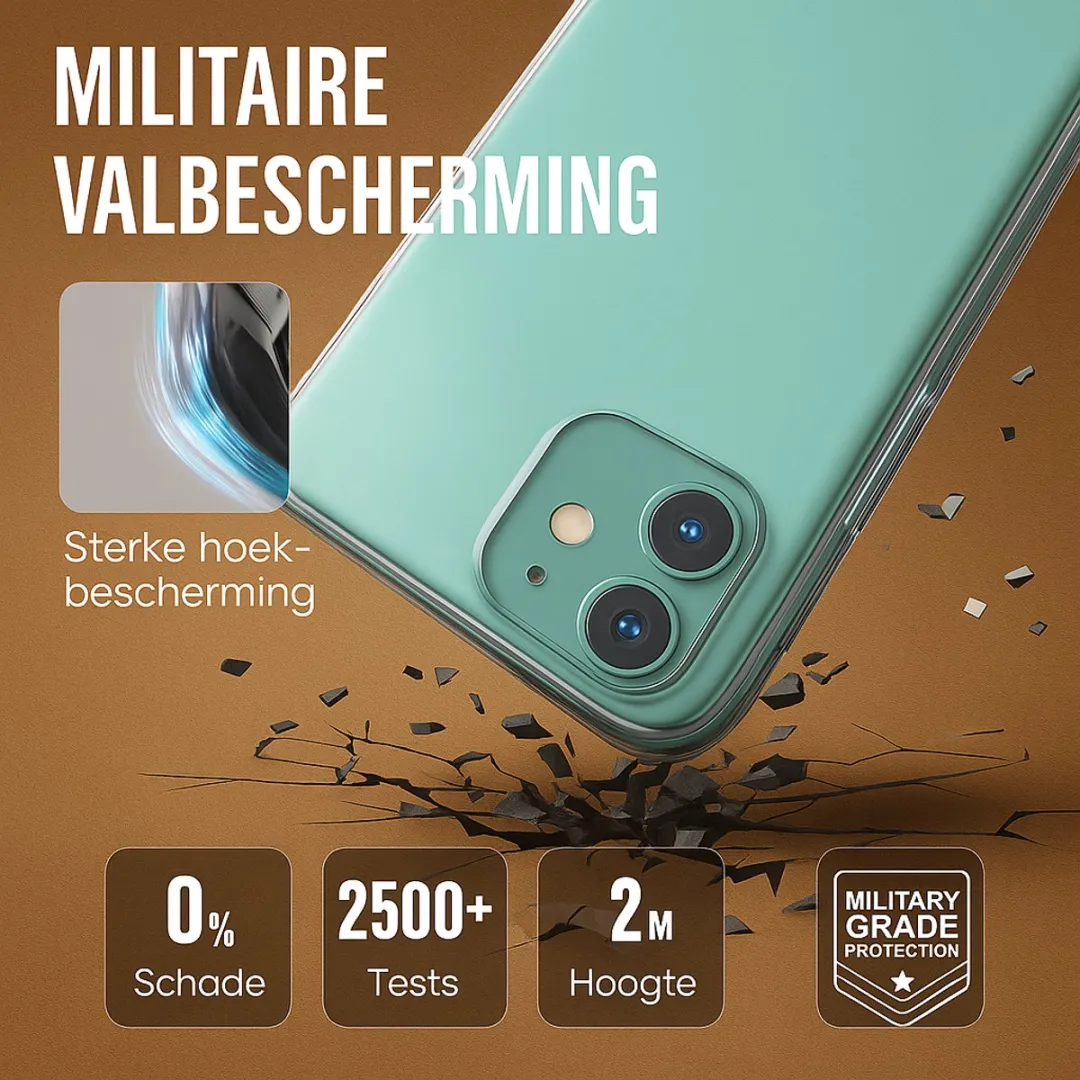 Nuvex iPhone 11 Telefoonhoesje Transparant - Beschermglas