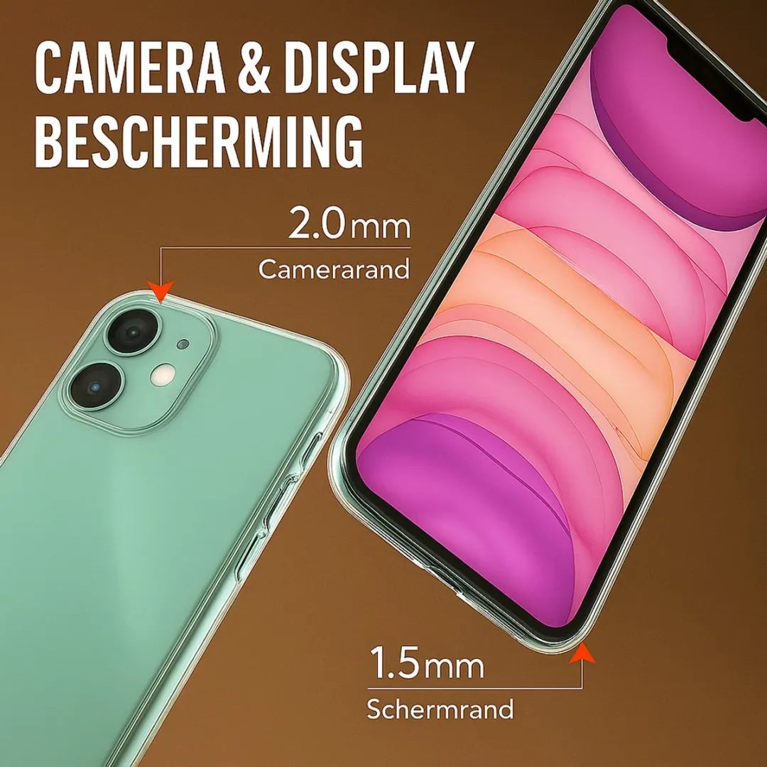 Nuvex iPhone 11 Telefoonhoesje Transparant - Beschermglas