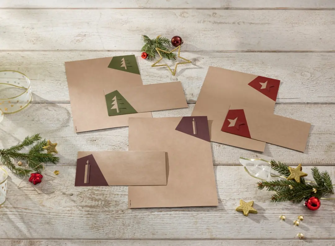Knutselpapierset 'Cut-out style' met Kerstmotieven, A4-formaat
