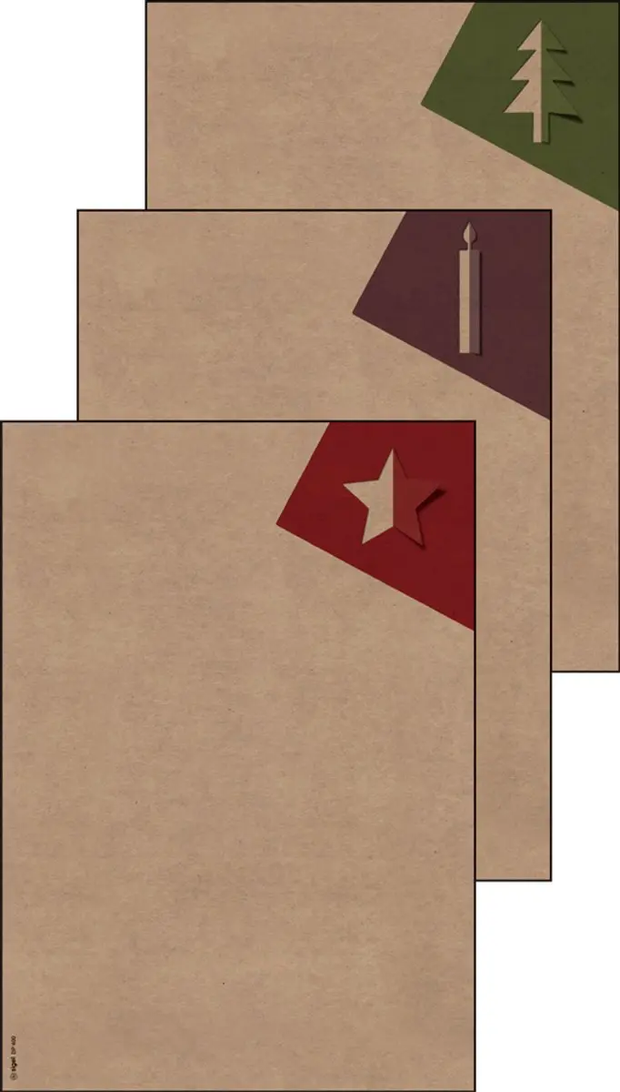 Knutselpapierset 'Cut-out style' met Kerstmotieven, A4-formaat - afbeelding 2 van 2