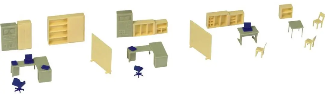 Kibri 38654 H0 Deco Set Kantoormeubelen - afbeelding 2 van 4