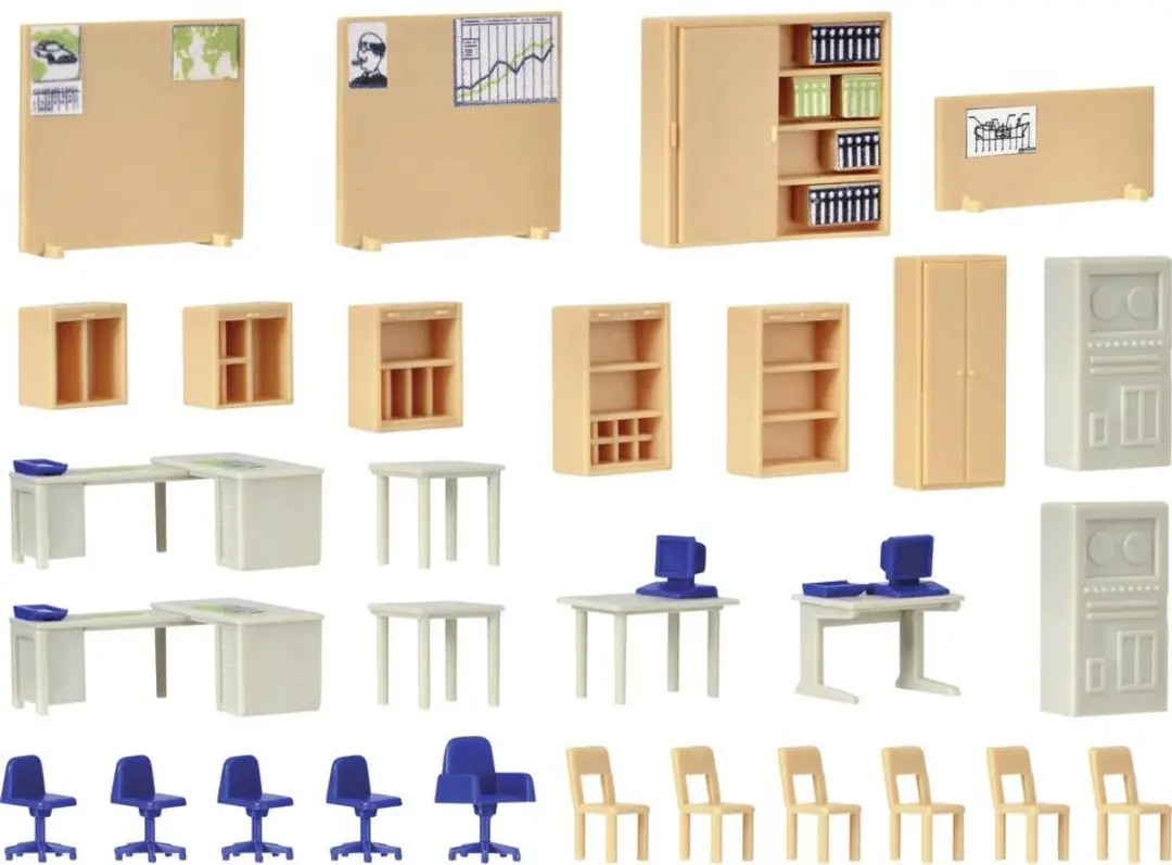 Kibri 38654 H0 Deco Set Kantoormeubelen