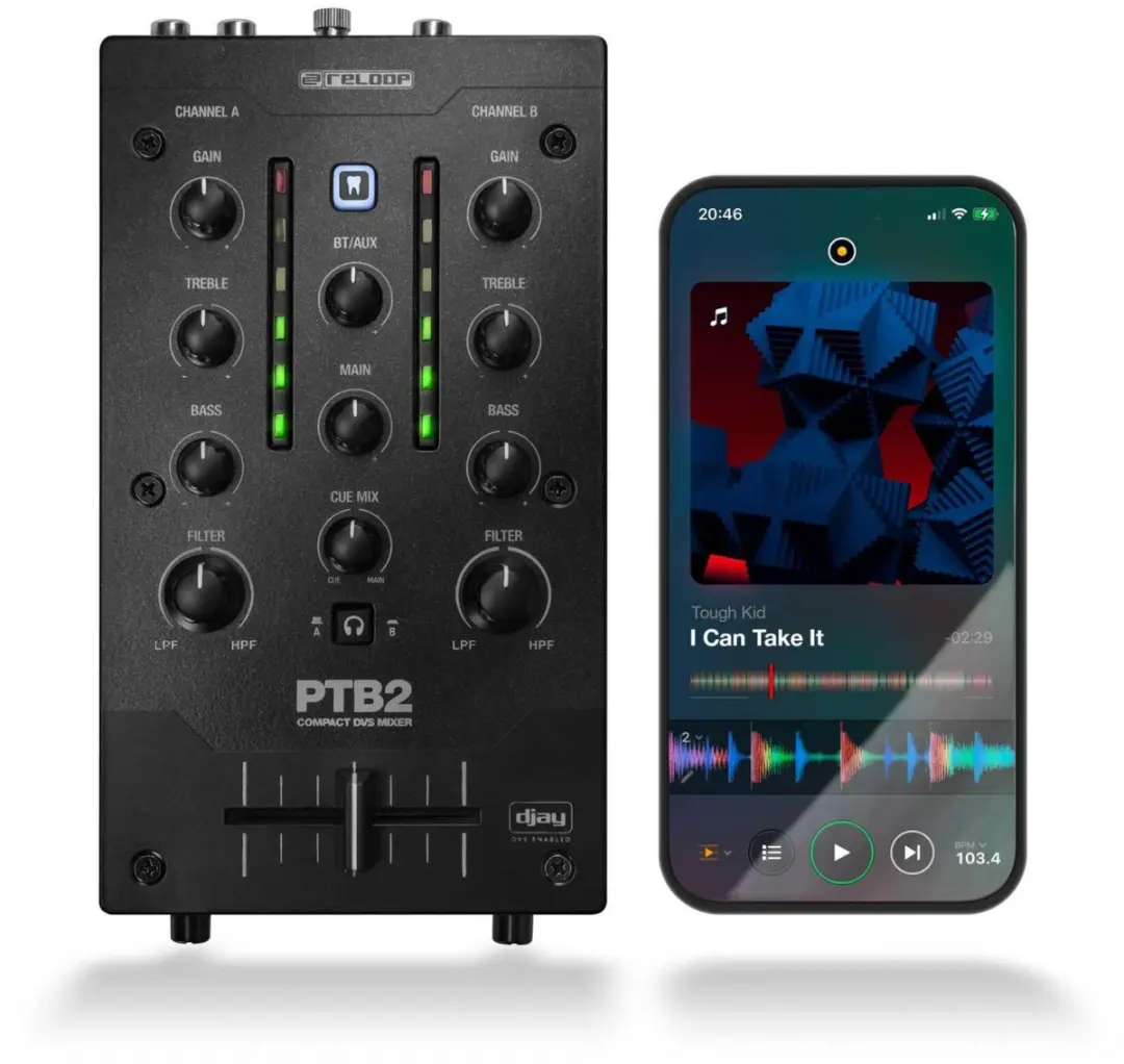 Reloop PTB2 2+1 DJ Mixer - Zwart - afbeelding 4 van 6