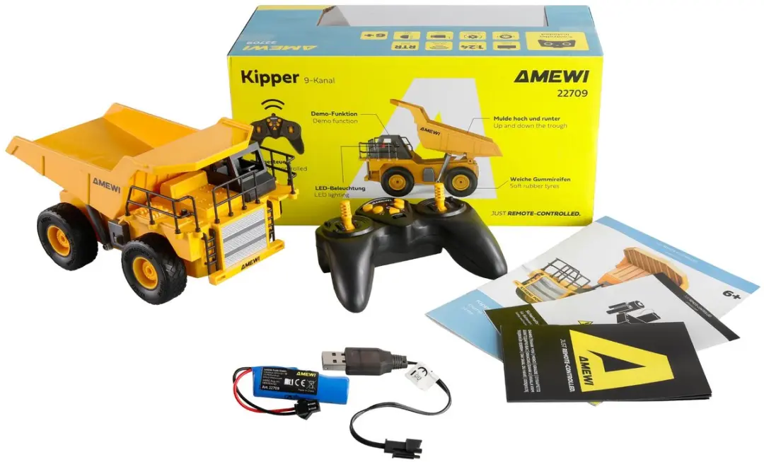 Amewi Kipper 22709 - 1:24 RTR - Zwart/Geel - afbeelding 5 van 6