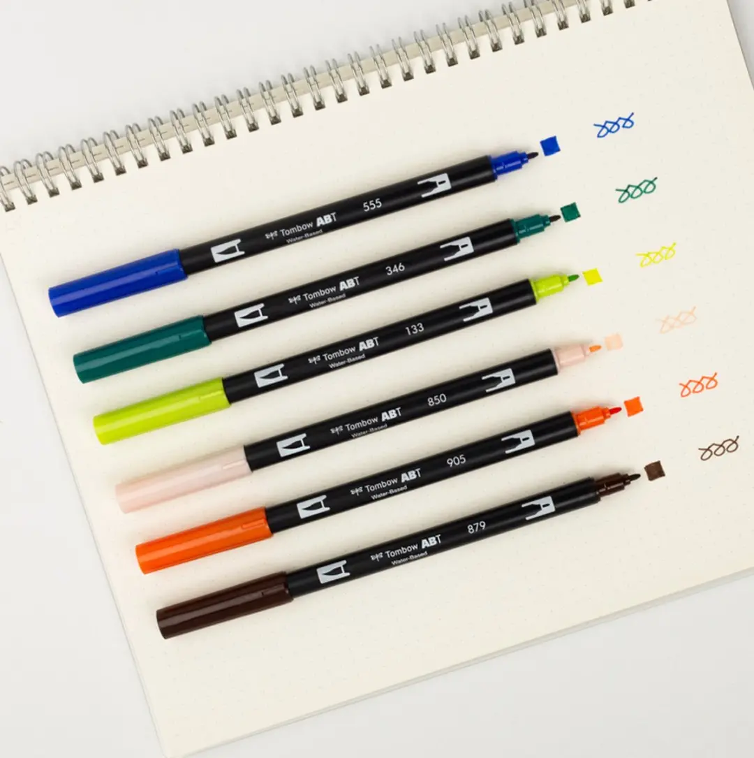 Tombow Dual Brush Pen Set Manga Wind - 6 stuks - afbeelding 3 van 5