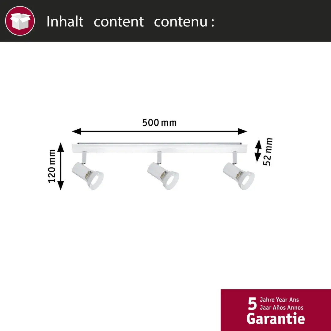 Paulmann Spotlight Teja GU10 3x10W - 50cm Wit