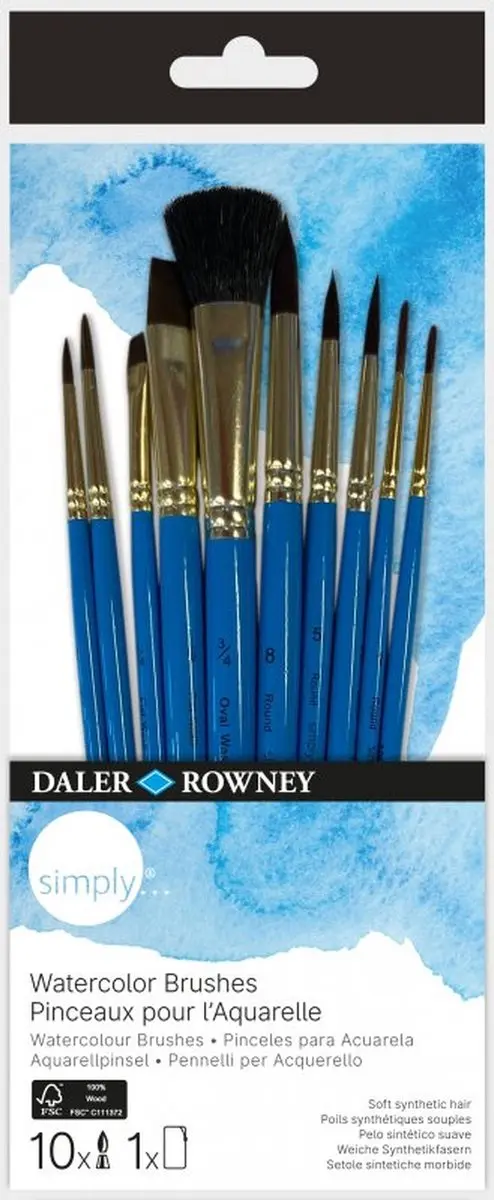 Daler Rowney Synthetische Aquarelpenseel Set