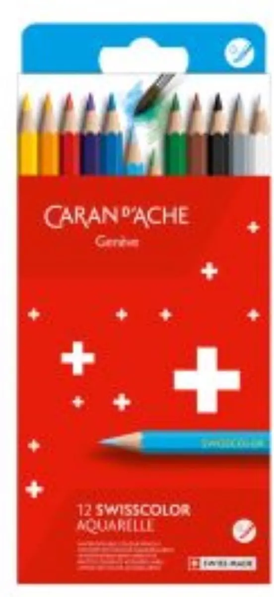 Caran d'Ache Swisscolor Aquarelpotloden - Set 12 stuks - afbeelding 3 van 6