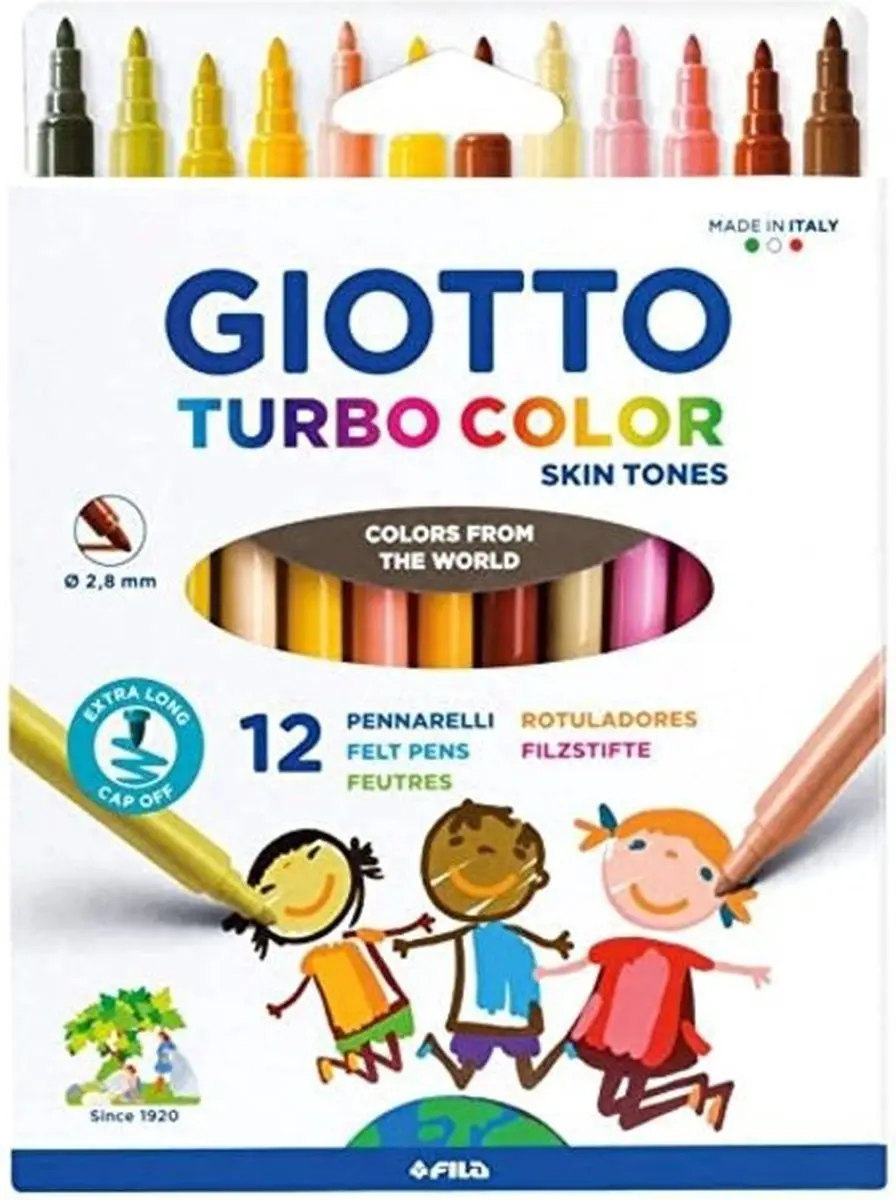 Giotto Turbo Color Viltstiften Huidtinten - 12 stuks - afbeelding 2 van 5