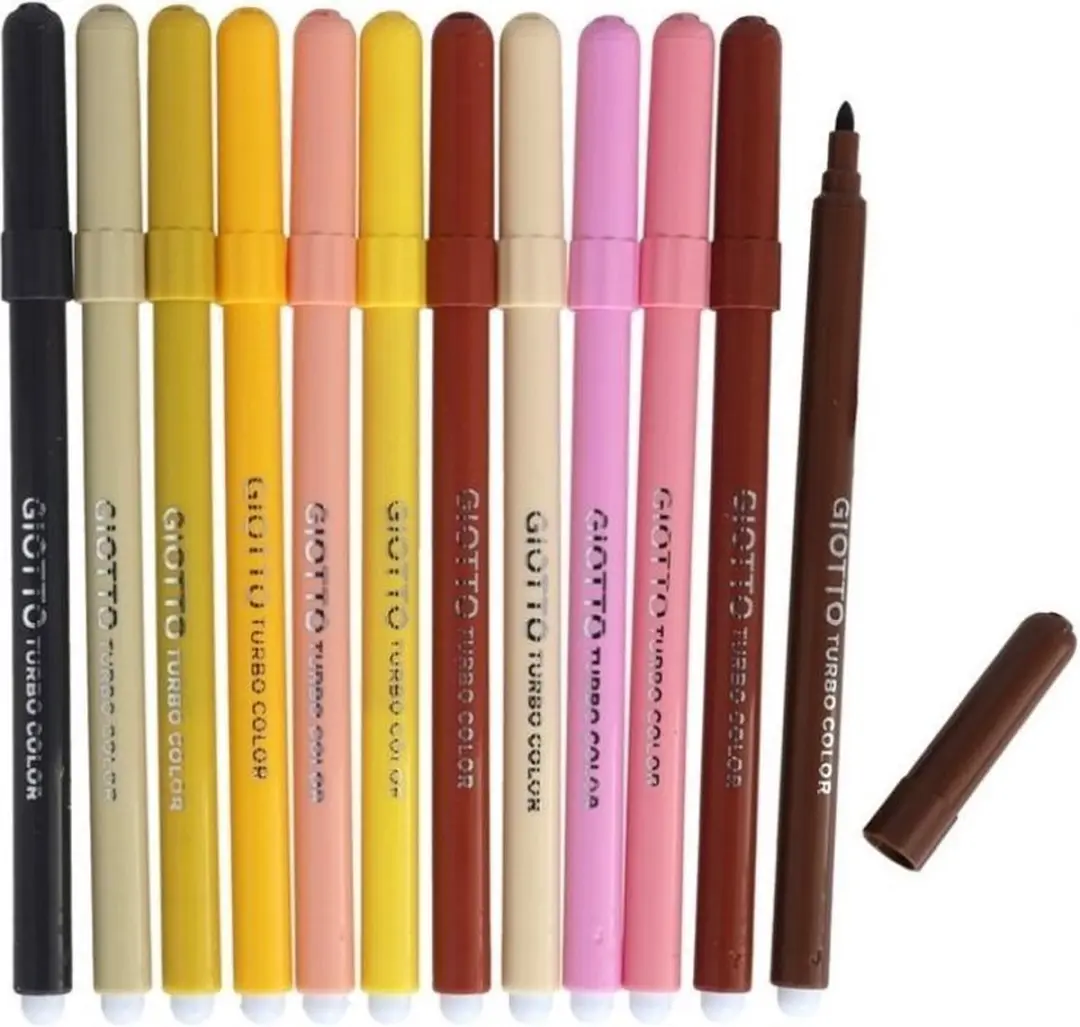 Giotto Turbo Color Viltstiften Huidtinten - 12 stuks - afbeelding 3 van 5