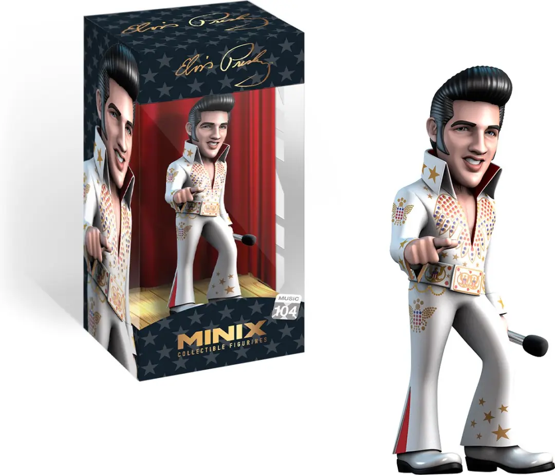 Minix Music #104 Elvis Presley Speelfiguur - Wit Pak 12cm - afbeelding 3 van 5