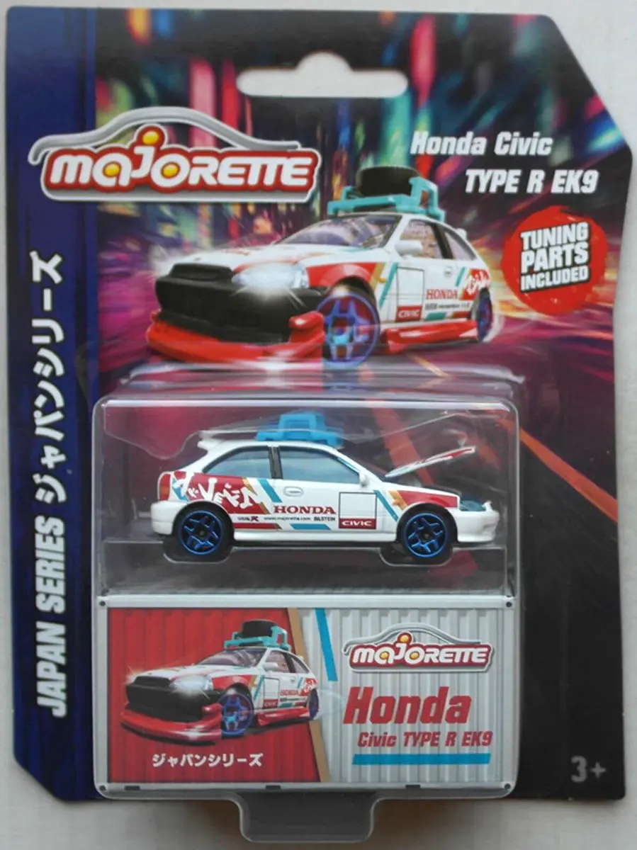 MAJORETTE HONDA CIVIC TYPE R EK9 JAPAN SERIES BLUE/WHITE 1:64 VINTAGE