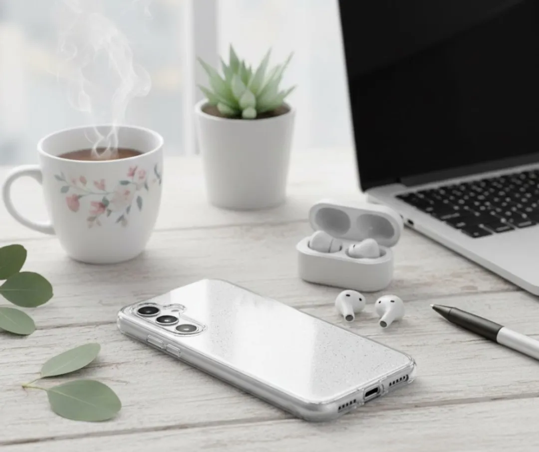 NUVEX Transparant Glitter Hoesje Samsung Galaxy A17