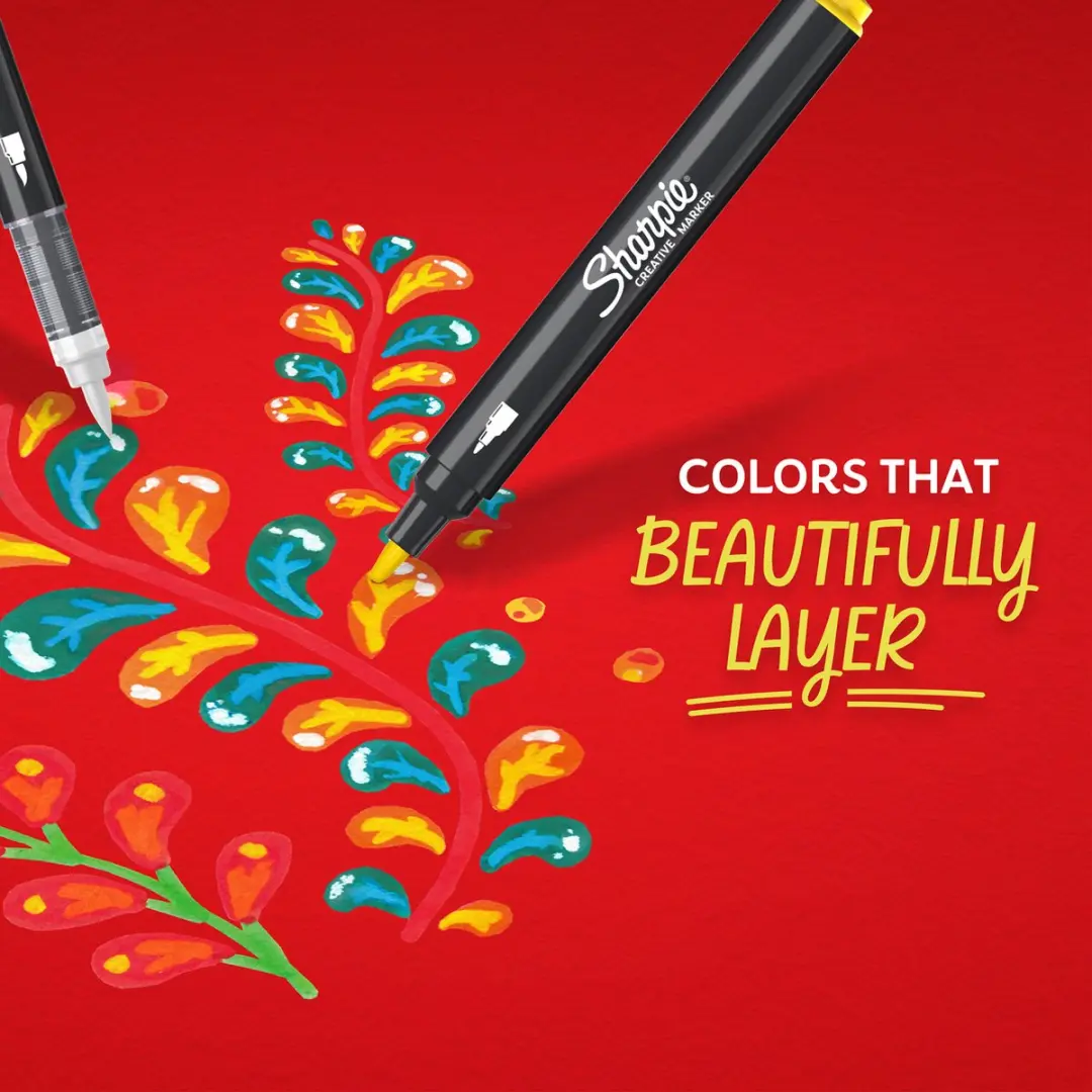 Sharpie Creative Acrylverfmarker Ronde Punt - Zwart en Wit - 2 stuks - afbeelding 6 van 6