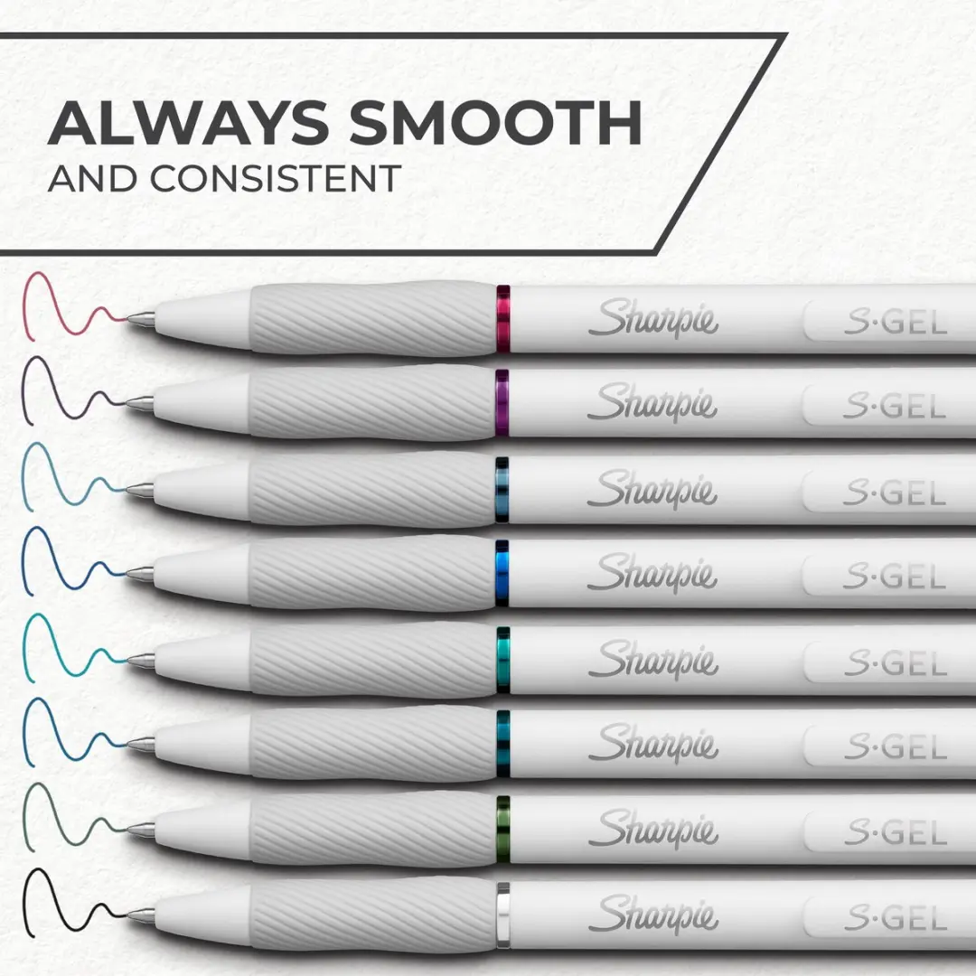Sharpie S-Gel Gelpennen 0,7mm - Assorti - 8x - afbeelding 3 van 6