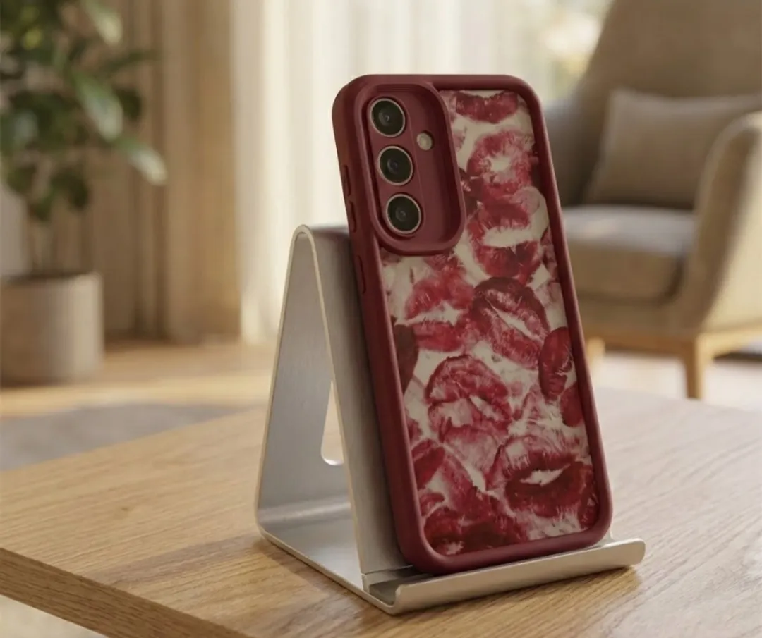 NUVEX Bordeaux Rood Telefoonhoesje Samsung Galaxy S24 Ultra - Lippenprint