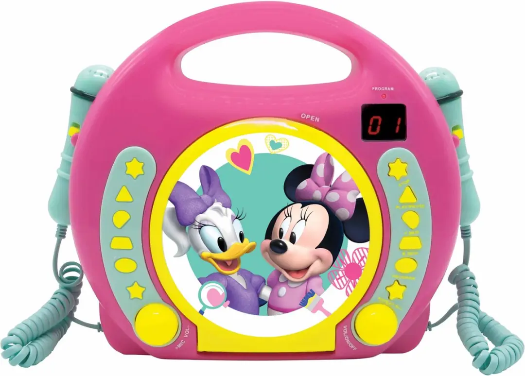 Disney Minnie Draagbare CD-speler met 2 Meezingmicrofoons