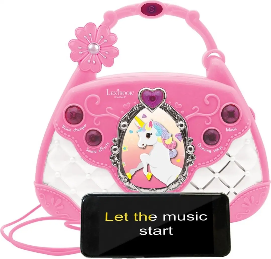 Lexibook K102UNI Unicorn Muziekluidspeker Handtas - Roze - afbeelding 3 van 6