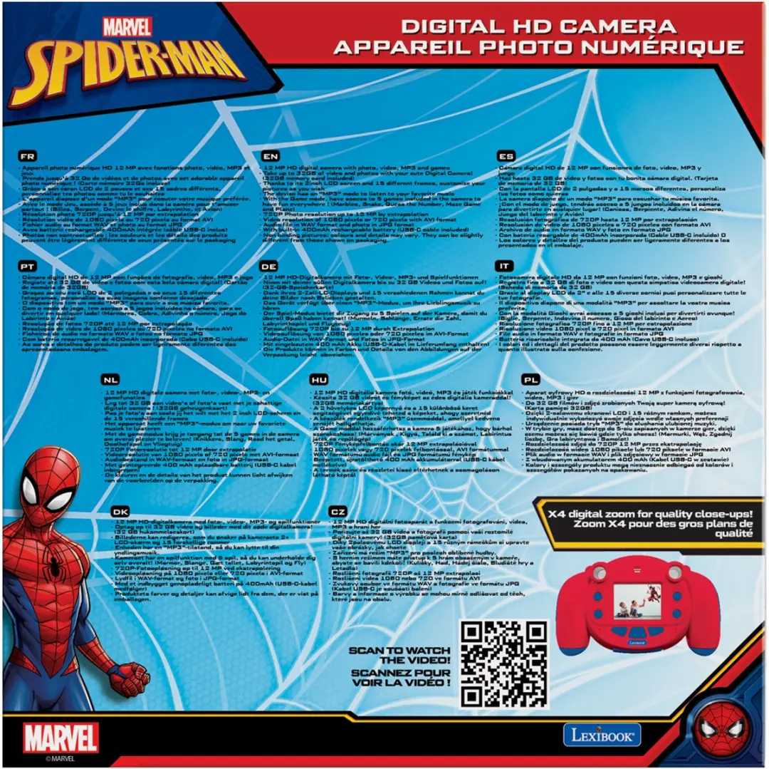 Lexibook Spider-Man DJ080SP Digitale Camera - Rood - afbeelding 2 van 6