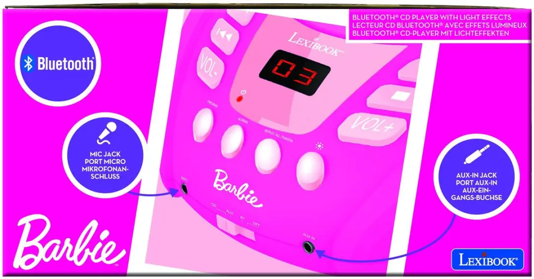 Barbie Bluetooth CD player met lichteffecten