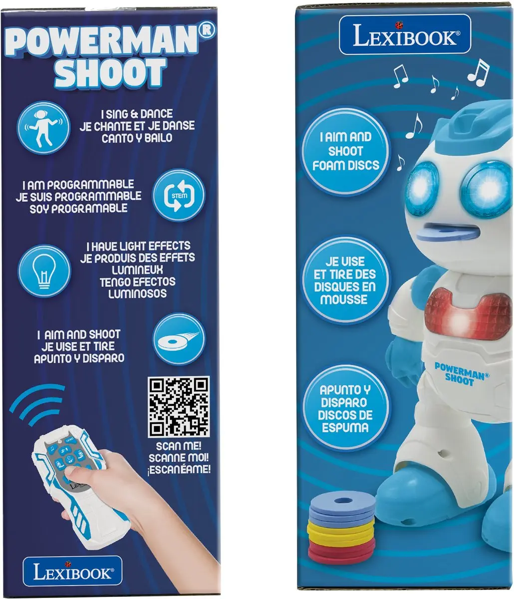 Lexibook Powerman Shoot STEM Robot - Blauw - afbeelding 3 van 6