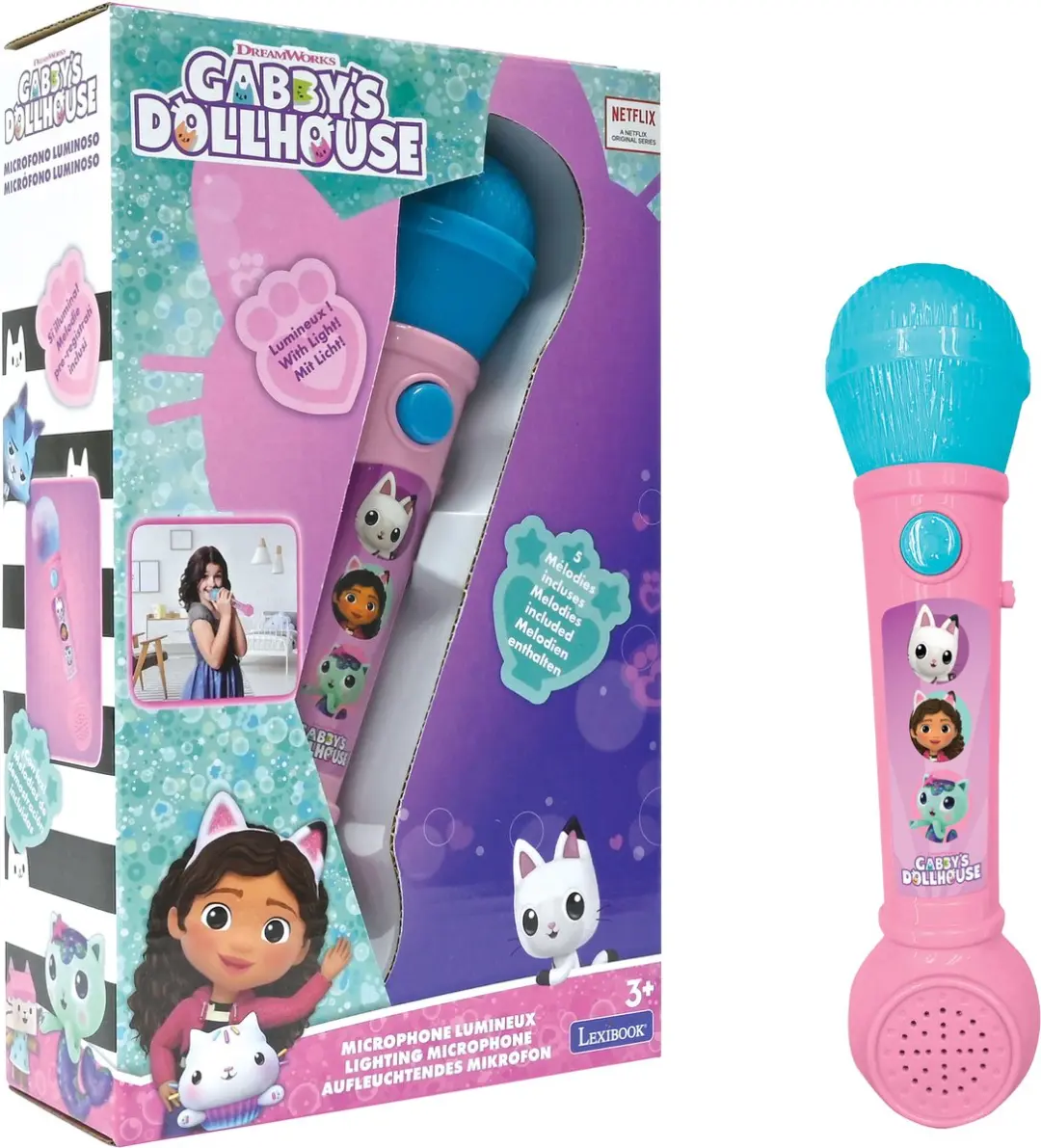 Lexibook Gabby's Dollhouse Verlichtingsmicrofoon 89009 - Roze - afbeelding 2 van 6