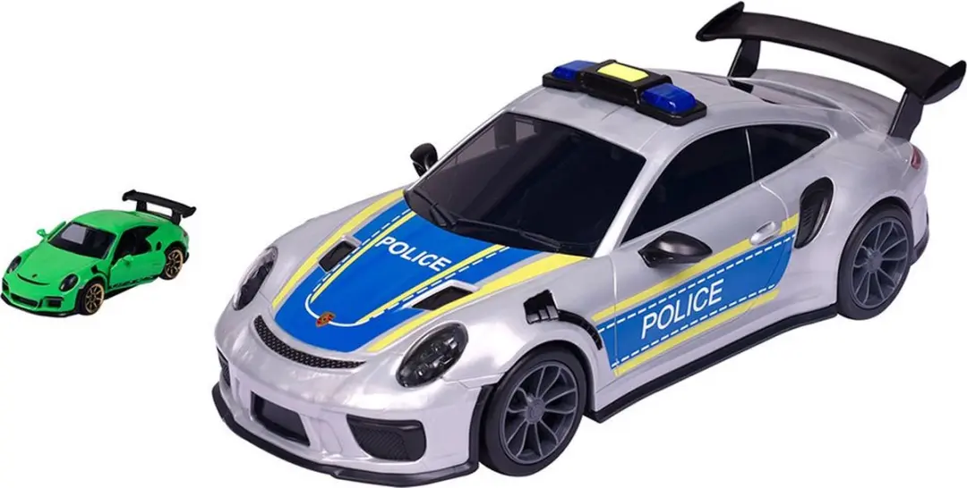 Majorette Porsche Politie Draagtas + 1 Voertuig - Blauw - afbeelding 5 van 5