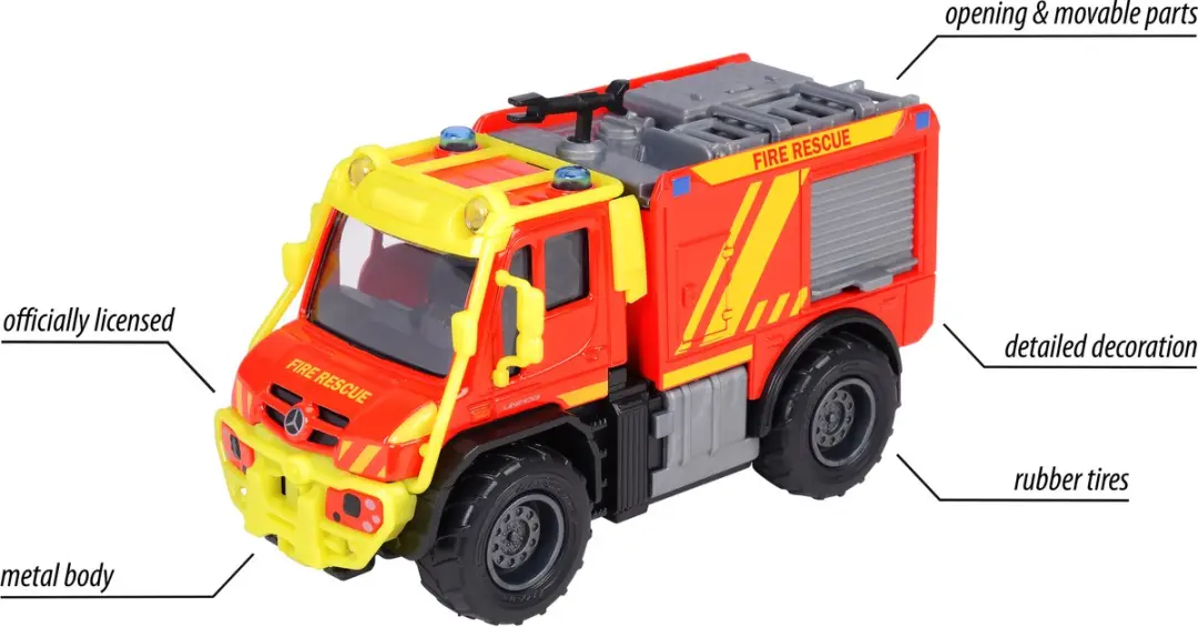 Majorette Unimog U530 Brandweerwagen - afbeelding 3 van 5