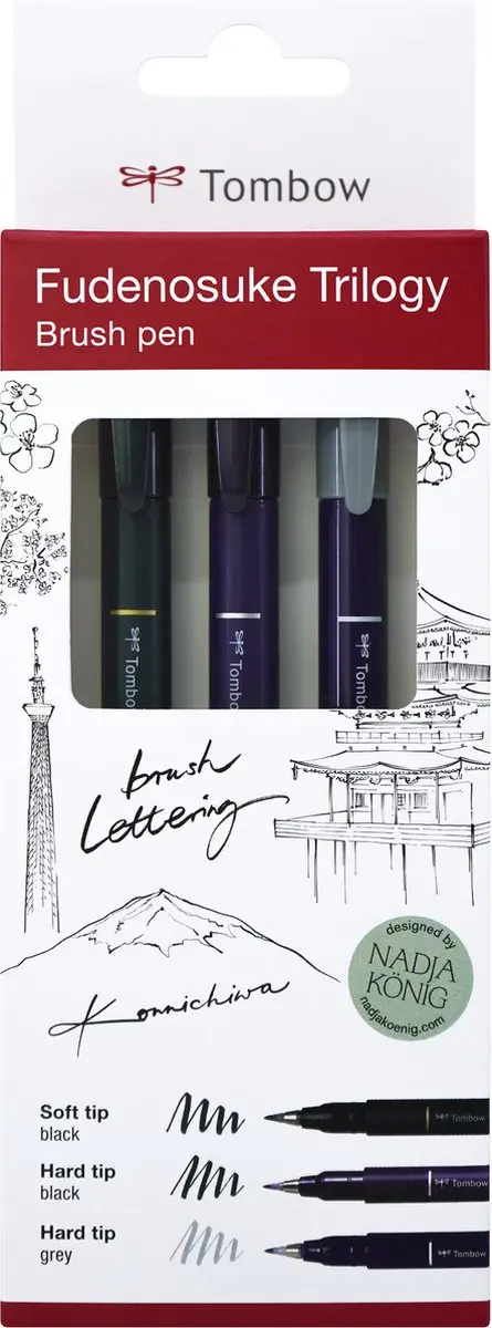 Tombow Fudenosuke Trilogy Brushpennen