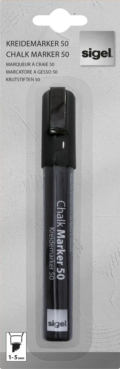Sigel Artverum Krijtstift Beitelpunt 1-5mm - Zwart - afbeelding 3 van 4