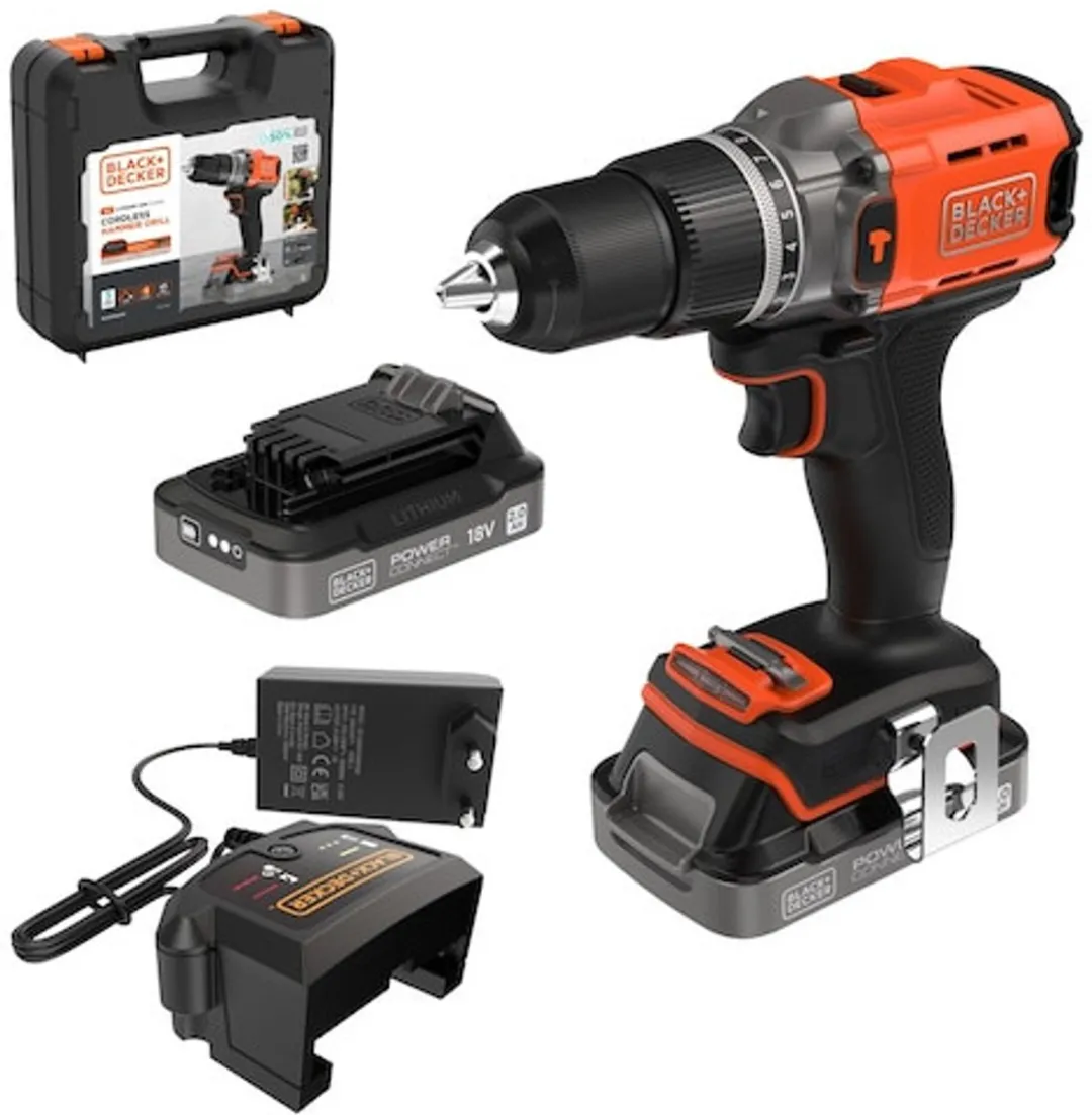 BLACK+DECKER BCD383D2XK-QW Accu-klopboormachine - 18V - 2x 2,0Ah