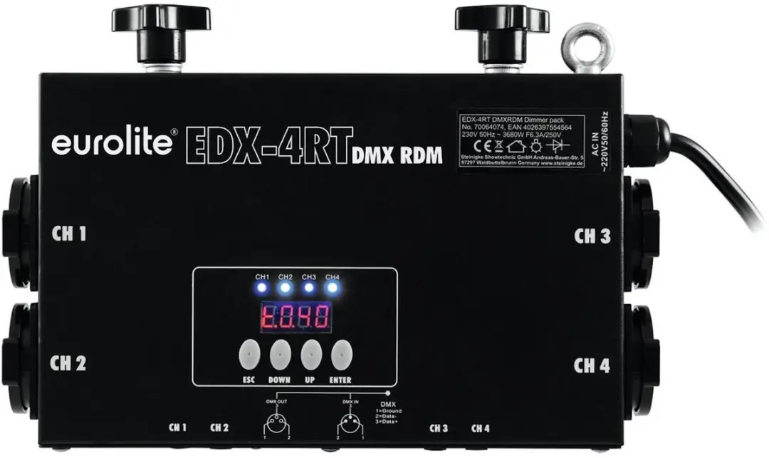 Eurolite EDX-4RT DMX RDM Truss Dimmerpack - 4-kanaals - afbeelding 3 van 6