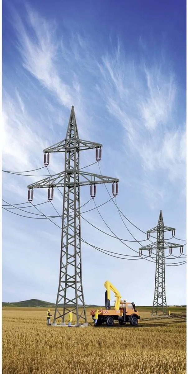 Kibri 38533 H0 Deco-set elektriciteitsmasten - 4 stuks - afbeelding 2 van 3