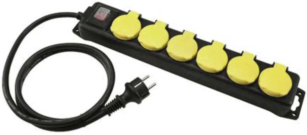 Eurolite Steckdosenleiste 6-fach IP44 schwarz/gelb