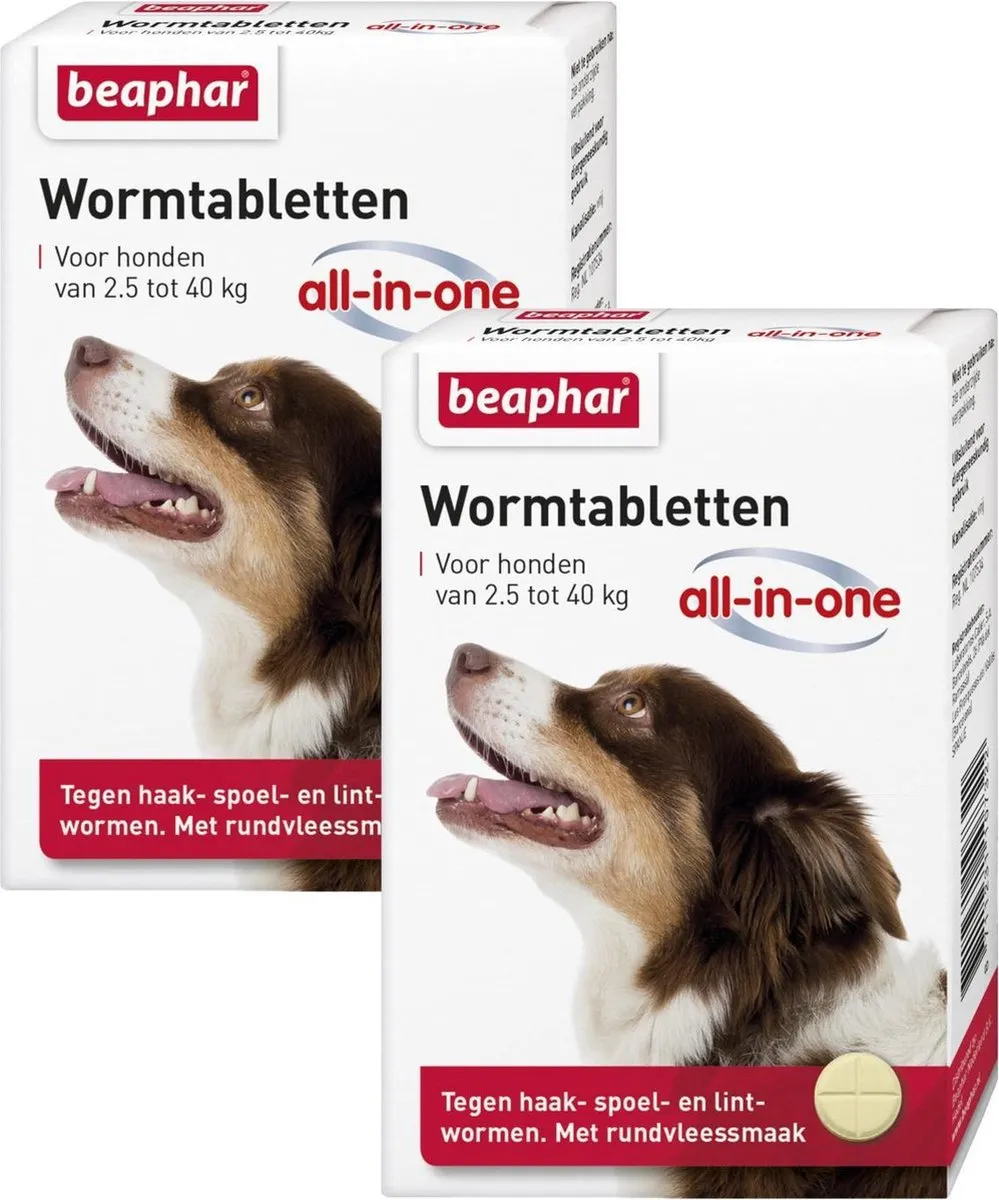 Beaphar Wormtablet All In One Hond 2x4 tabletten