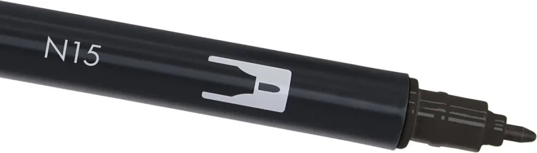 Tombow ABT Dual Brush Pen N15 - Zwart - afbeelding 2 van 6