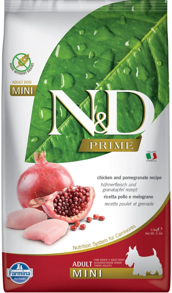Farmina N&D Prime Adult Mini Kip & Granaatappel 2,5kg