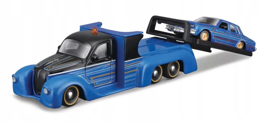 Maisto 1987 Chevrolet Caprice & Raketentrekker Flatbed 1:64 set